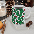 Bold Prickly Pear Cactus Pattern Coffee Mug | Cactus Lover Gift | Ceramic Mug