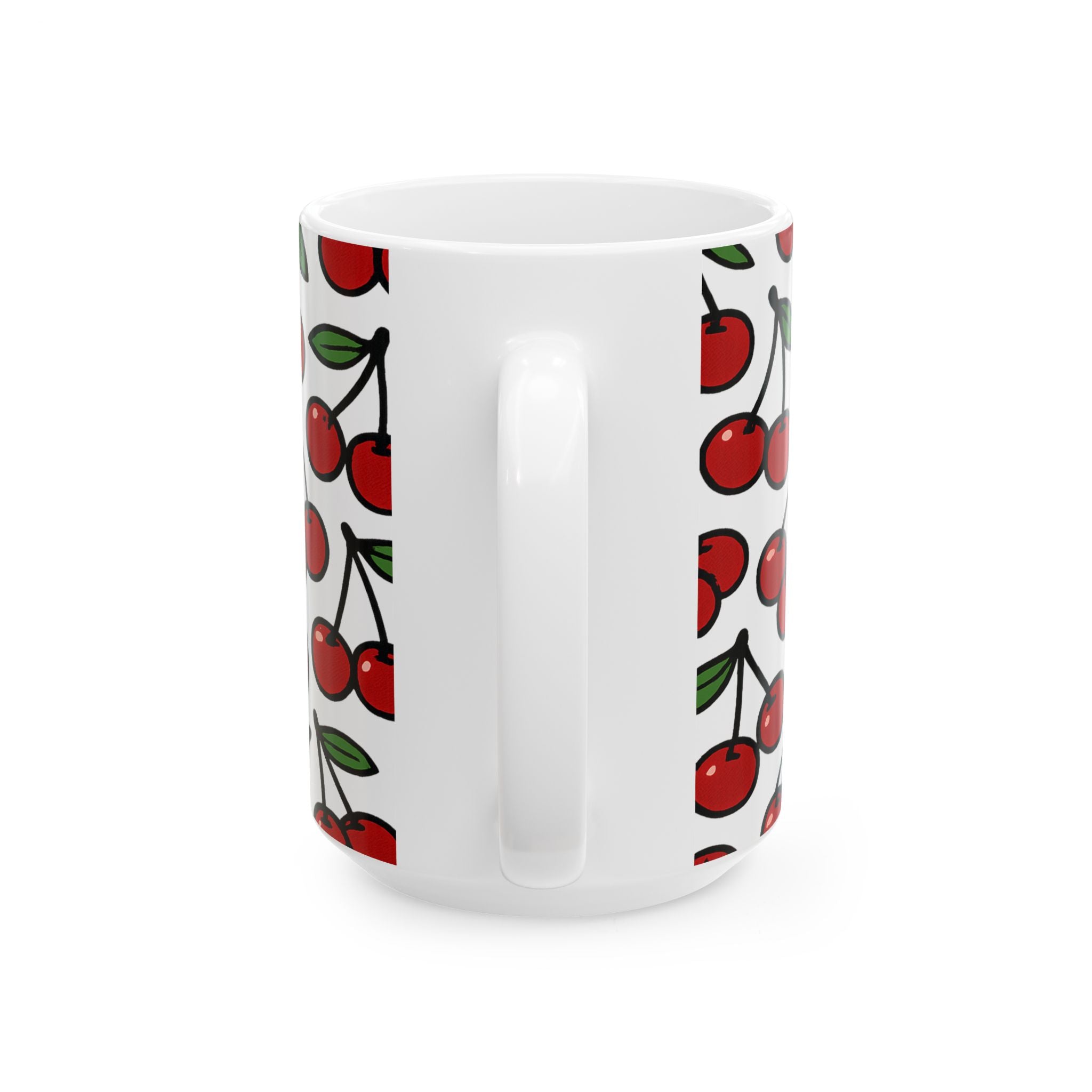 Bold Cherries Pattern Coffee Mug | Fruit Lover Gift | Ceramic Mug