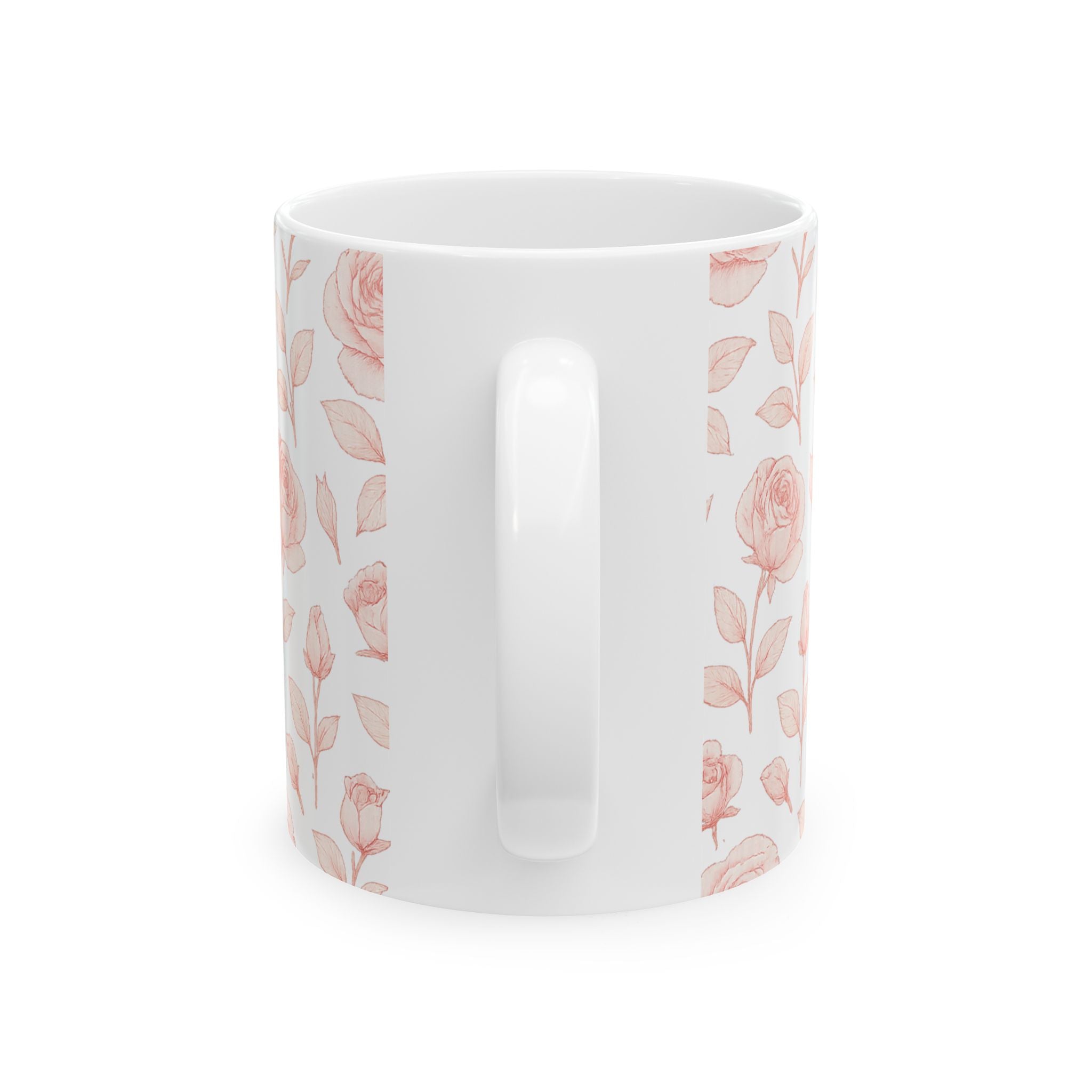 Delicate Pink Rose Garden Full Wrap Coffee Mug | Flowers Gift | Ceramic Mug