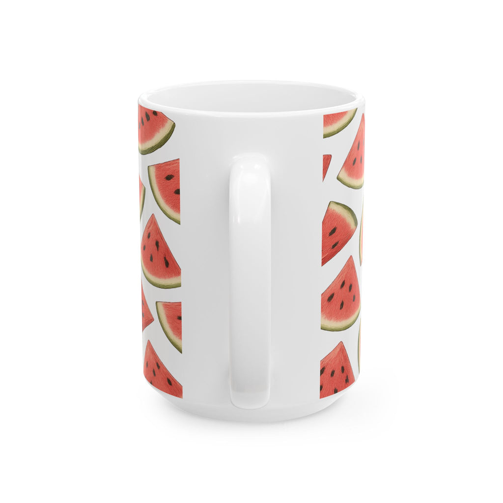 Botanical Watermelon Slices Full Wrap Coffee Mug | Fruit Gift | Ceramic Mug