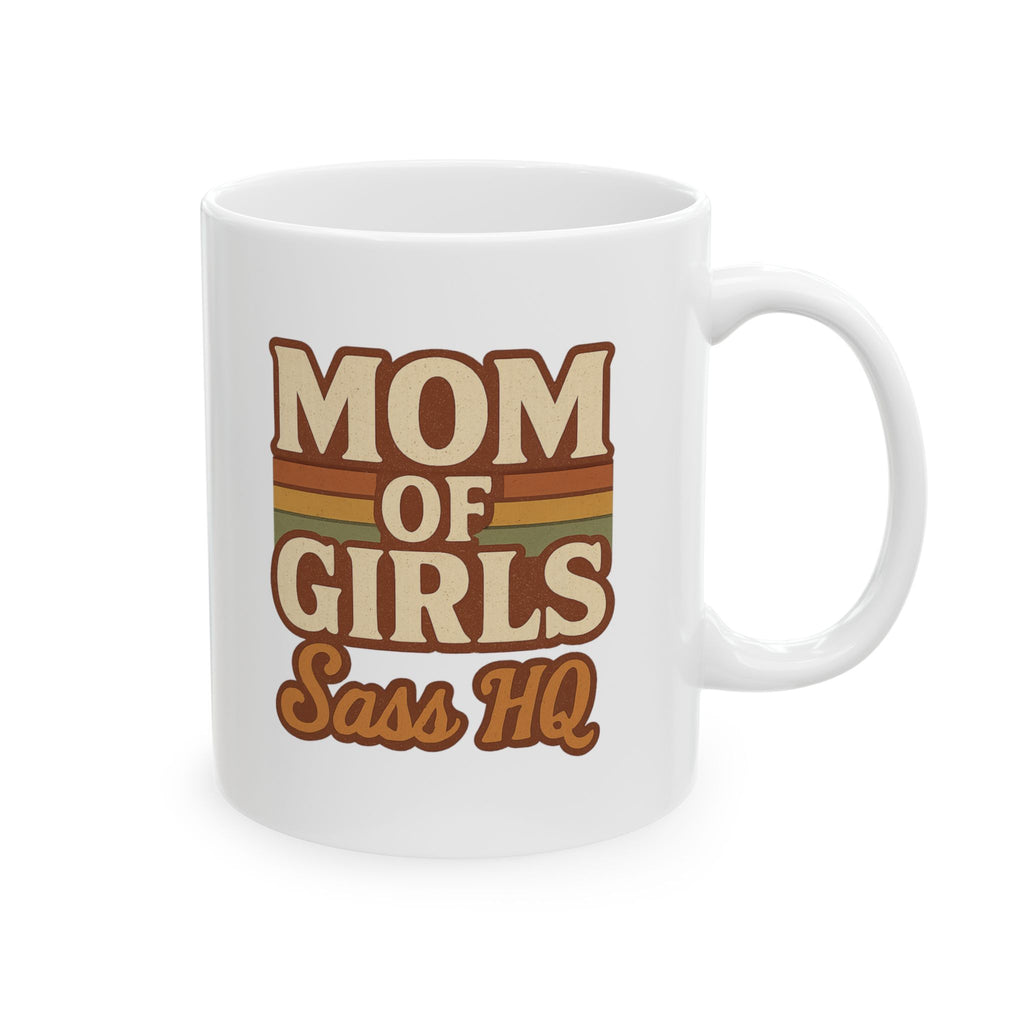Mom Of Girls Running On Coffee And Love Coffee Mug | Girl Mom Humor | Ceramic Mug