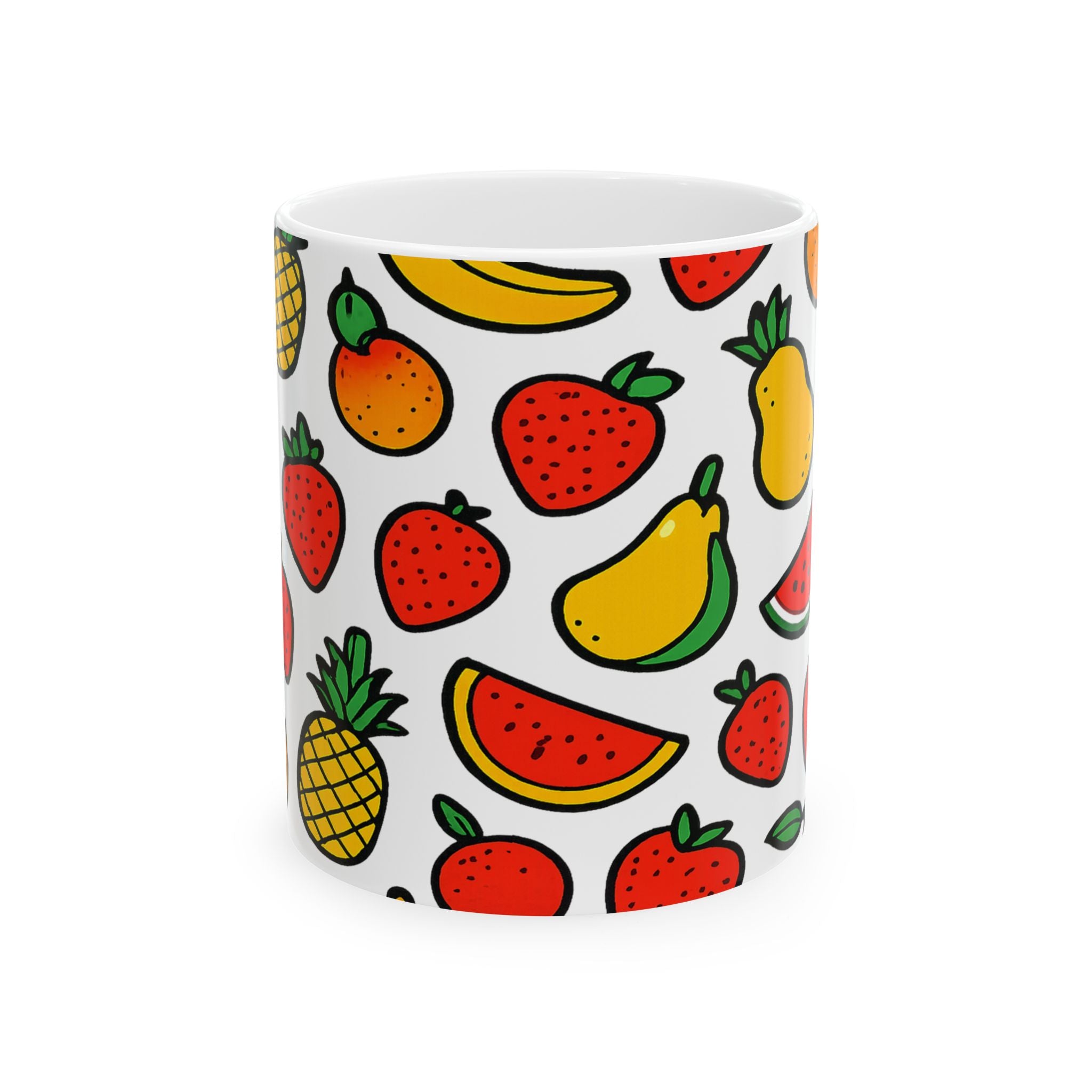 Bold Mixed Fruit Full Wrap Coffee Mug | Fruit Gift | Ceramic Mug