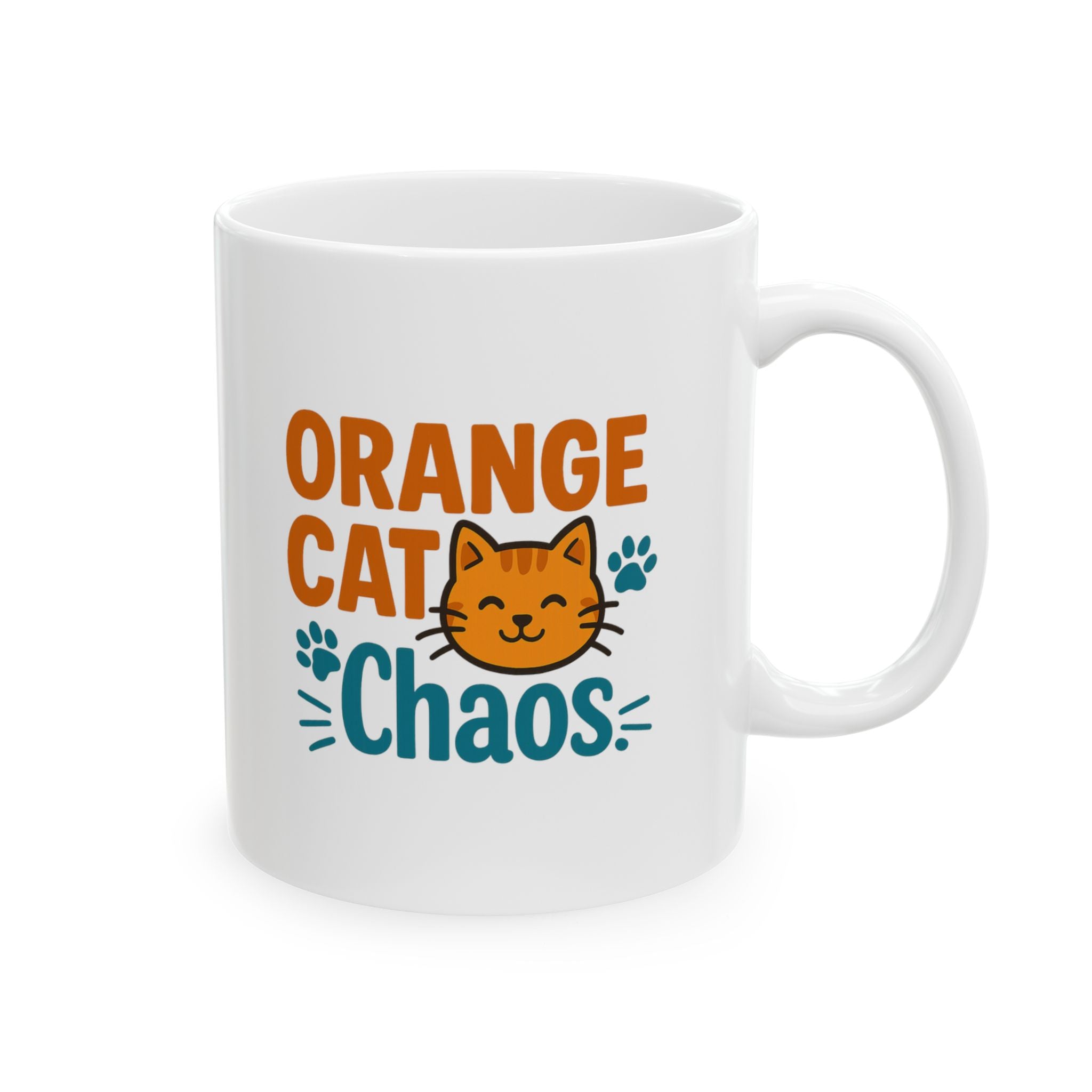 Orange Cat Chaos Mode Activated Coffee Mug | Funny Pet Humor | Ceramic Mug
