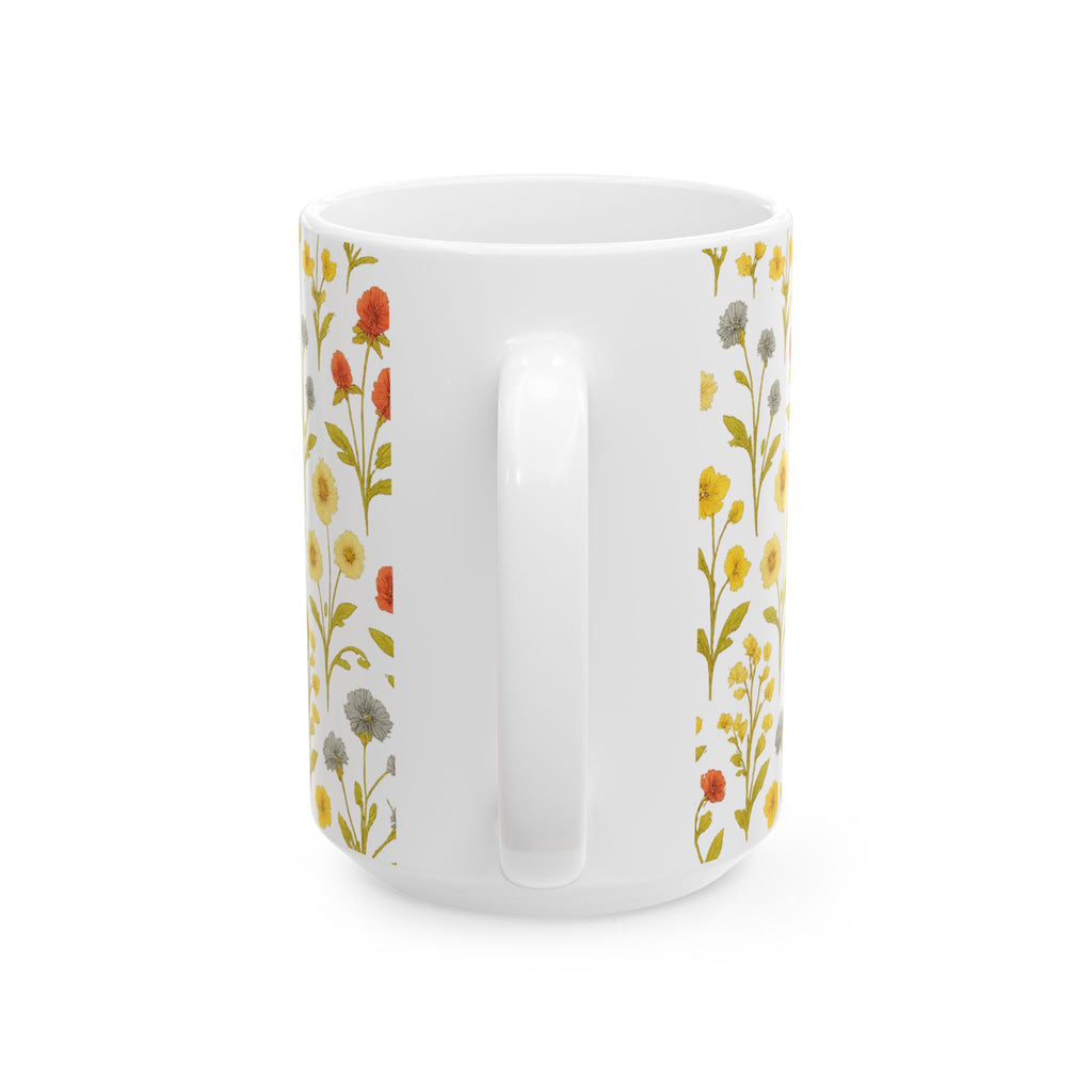 Vintage Wildflower Meadow Full Wrap Coffee Mug | Flowers Gift | Ceramic Mug
