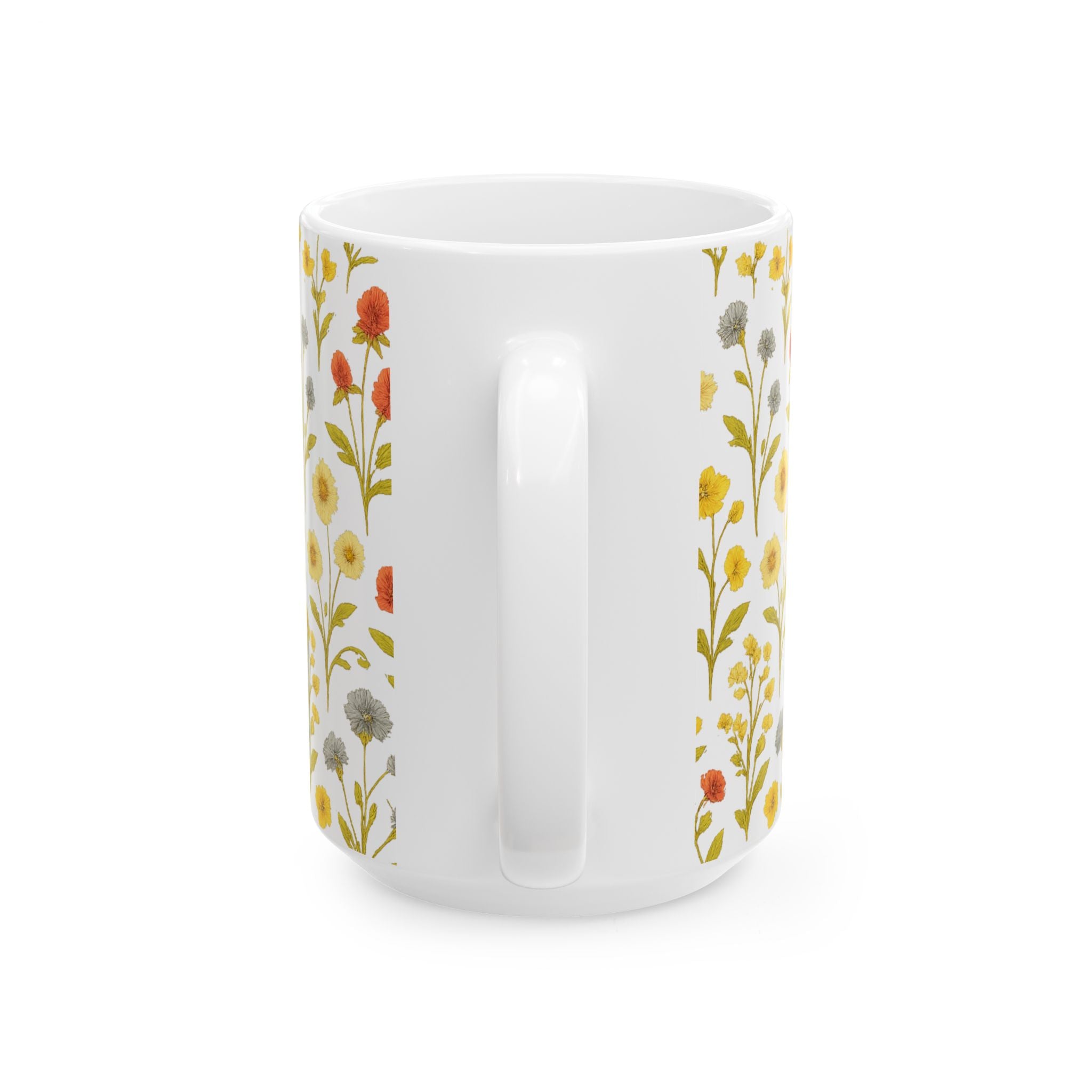 Vintage Wildflower Meadow Full Wrap Coffee Mug | Flowers Gift | Ceramic Mug
