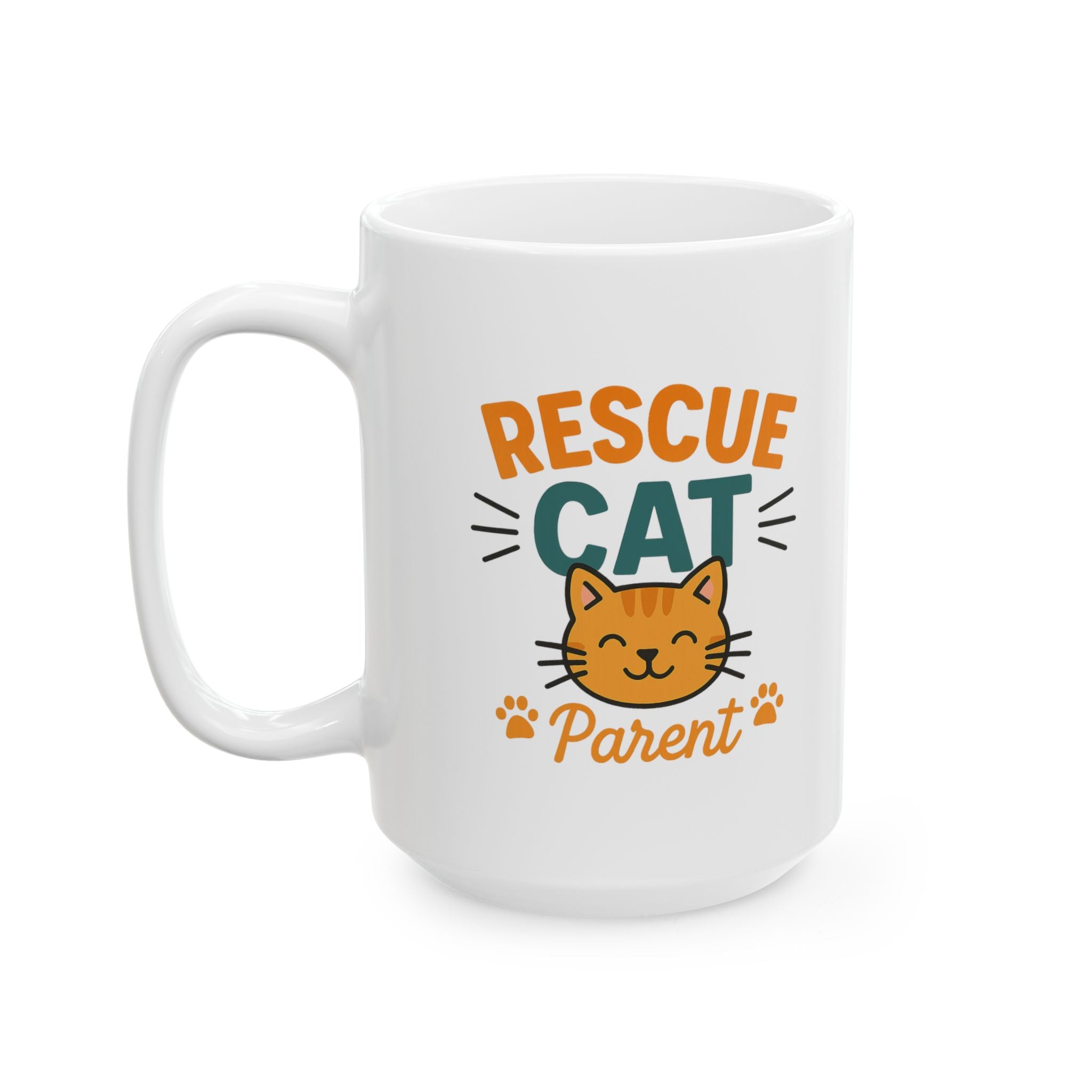 Saved By A Rescue Cat Coffee Mug | Funny Rescue Pet Gift | Ceramic Mug