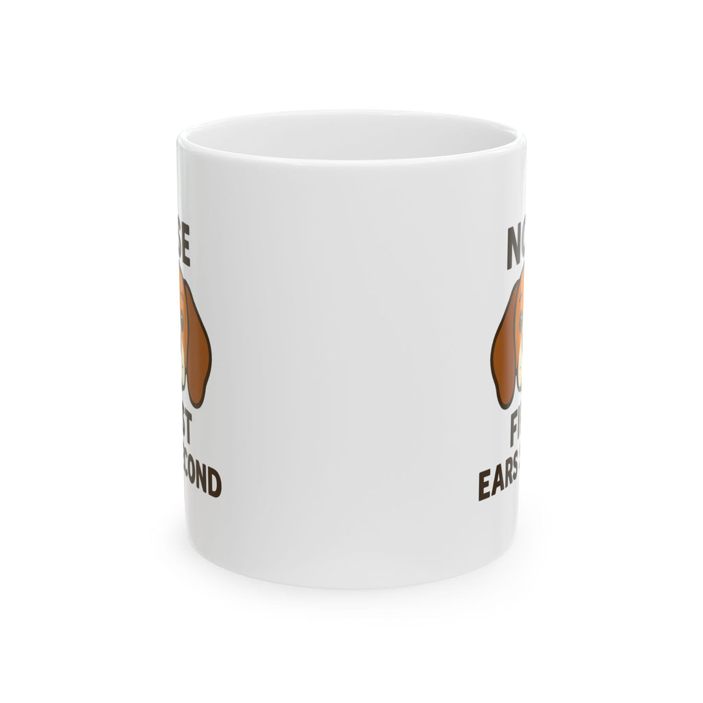 Beagle Dad Nose First Ears Second Coffee Mug | Gift for Dad | Ceramic Mug