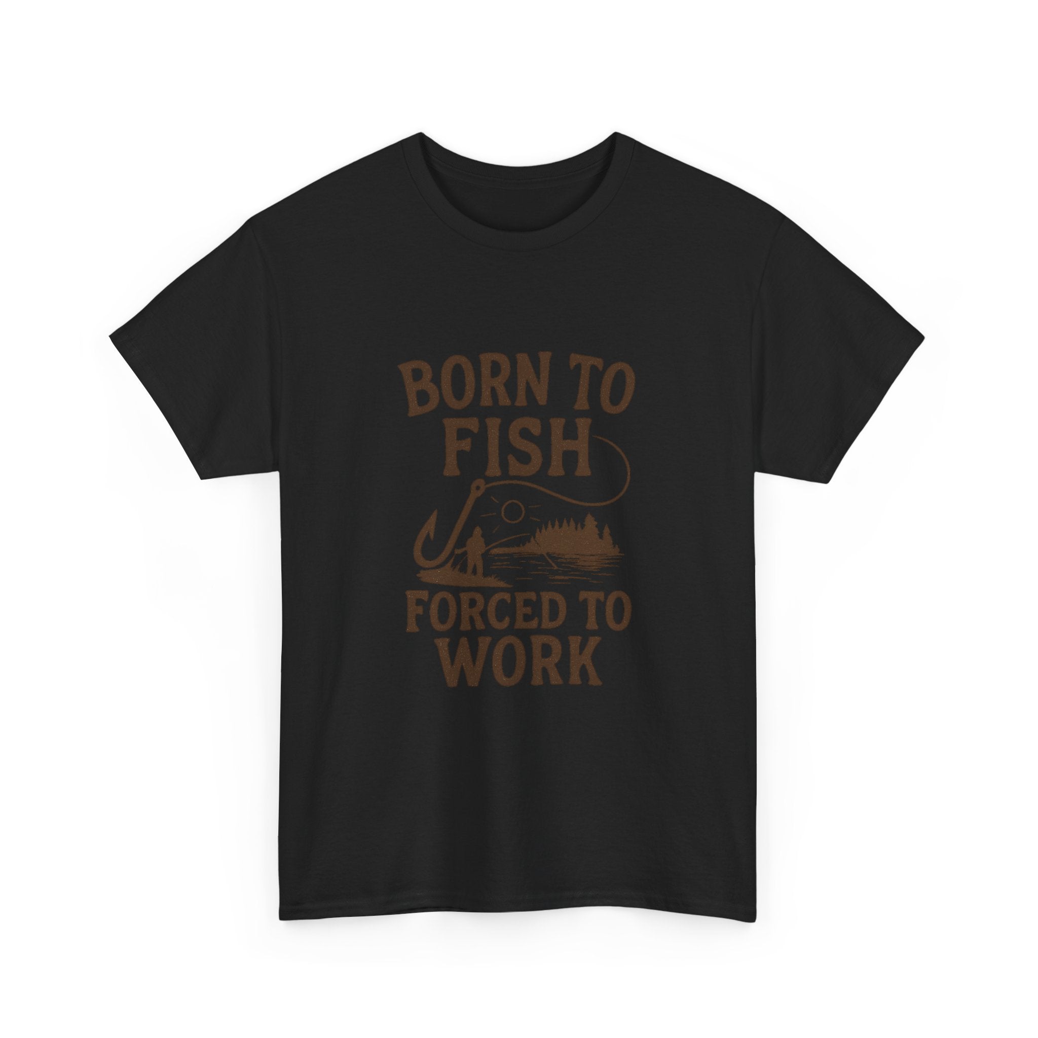 Born To Fish Forced To Work Fishing T-Shirt | Fishing Lover Gift | Graphic Tee