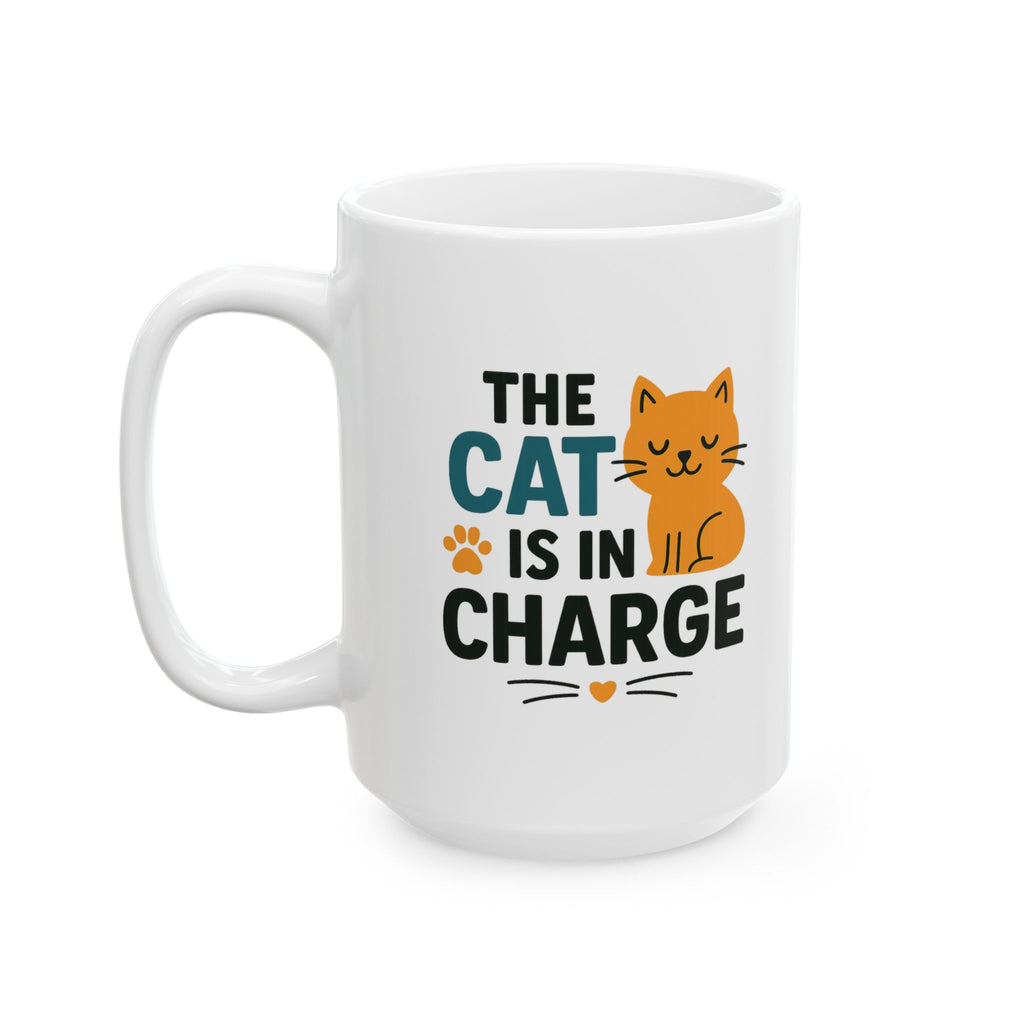 Boss Is The Cat Coffee Mug | Funny Pet Humor | Ceramic Mug