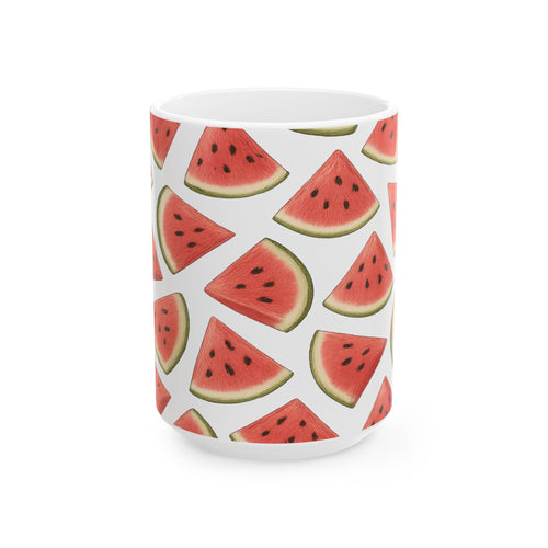 Botanical Watermelon Slices Full Wrap Coffee Mug | Fruit Gift | Ceramic Mug