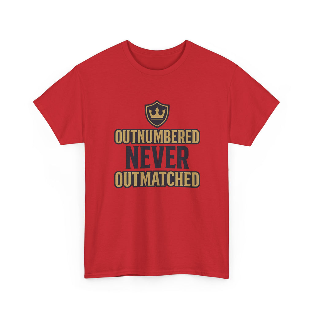 Dad of Girls Outnumbered Never Outmatched T-Shirt | Gift for Dad | Graphic Tee