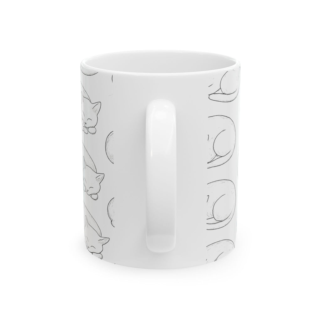 Delicate Sleeping Cats Full Wrap Coffee Mug | Cats Gift | Ceramic Mug