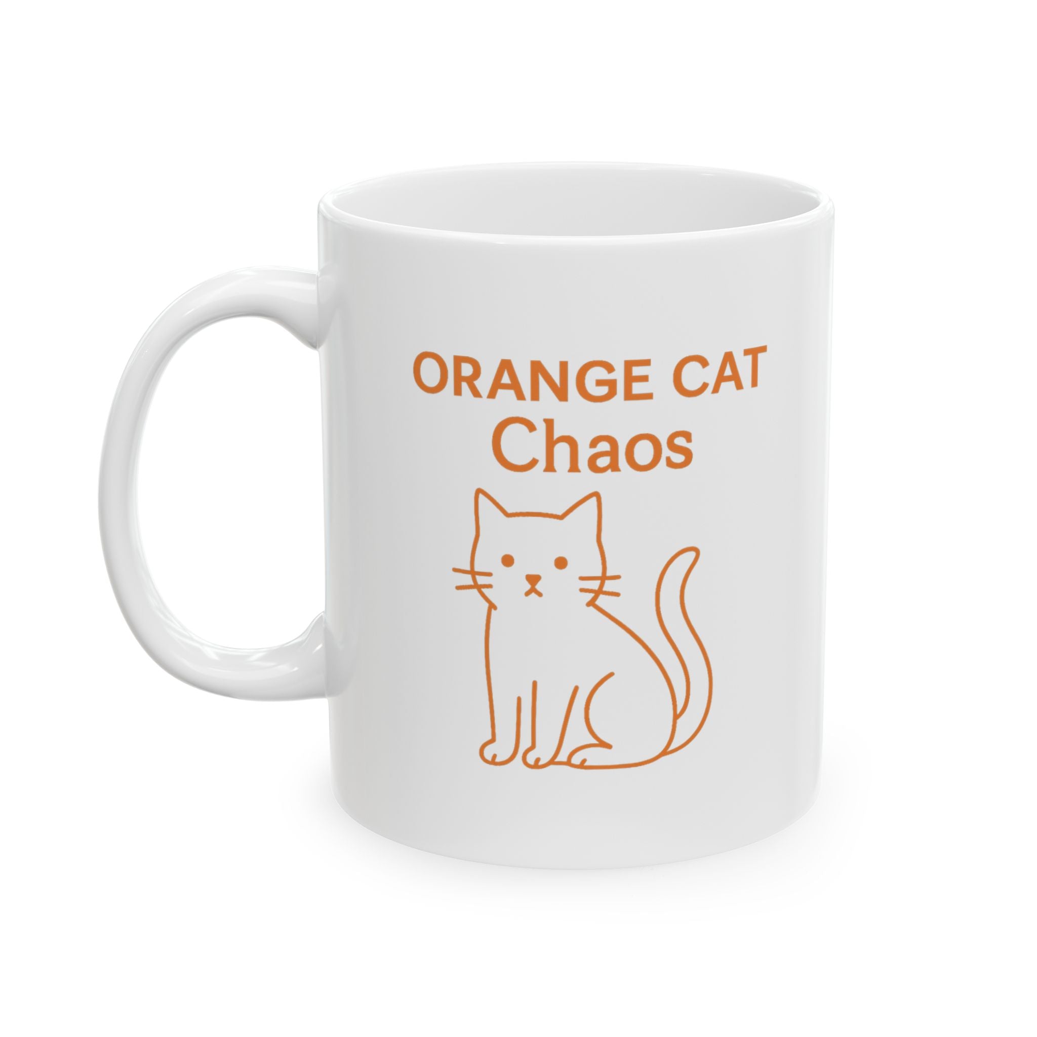 My Orange Cat Has Zero Brain Cells Coffee Mug | Funny Cat Humor | Ceramic Mug