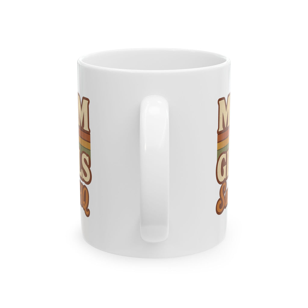 Mom Of Girls Running On Coffee And Love Coffee Mug | Girl Mom Humor | Ceramic Mug