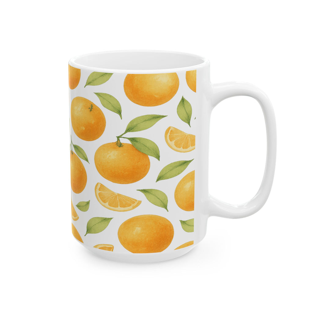 Watercolor Oranges Full Wrap Coffee Mug | Fruit Gift | Ceramic Mug