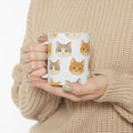 Watercolor Cat Faces Full Wrap Coffee Mug | Cats Gift | Ceramic Mug