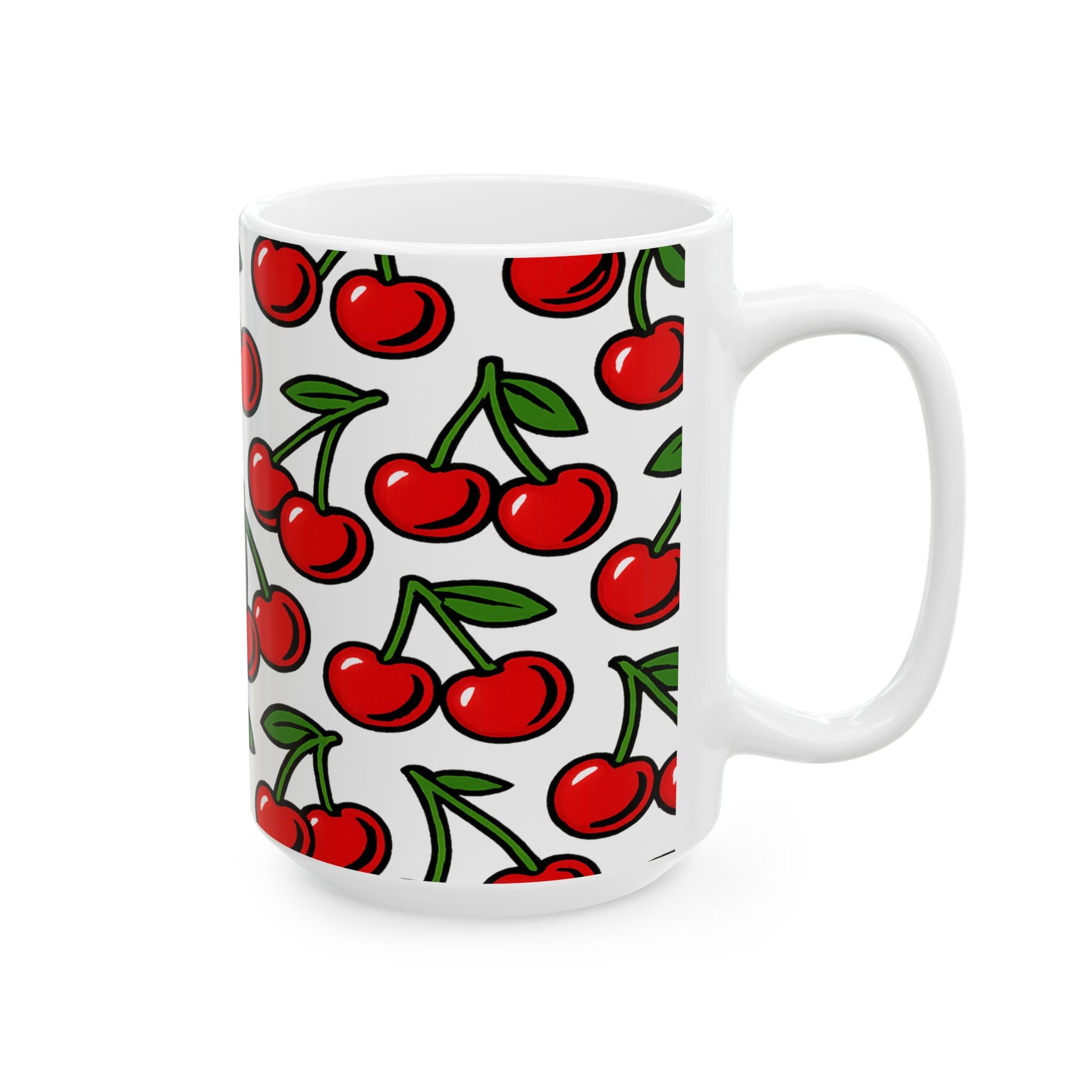 Bold Cherries Full Wrap Coffee Mug | Fruit Gift | Ceramic Mug