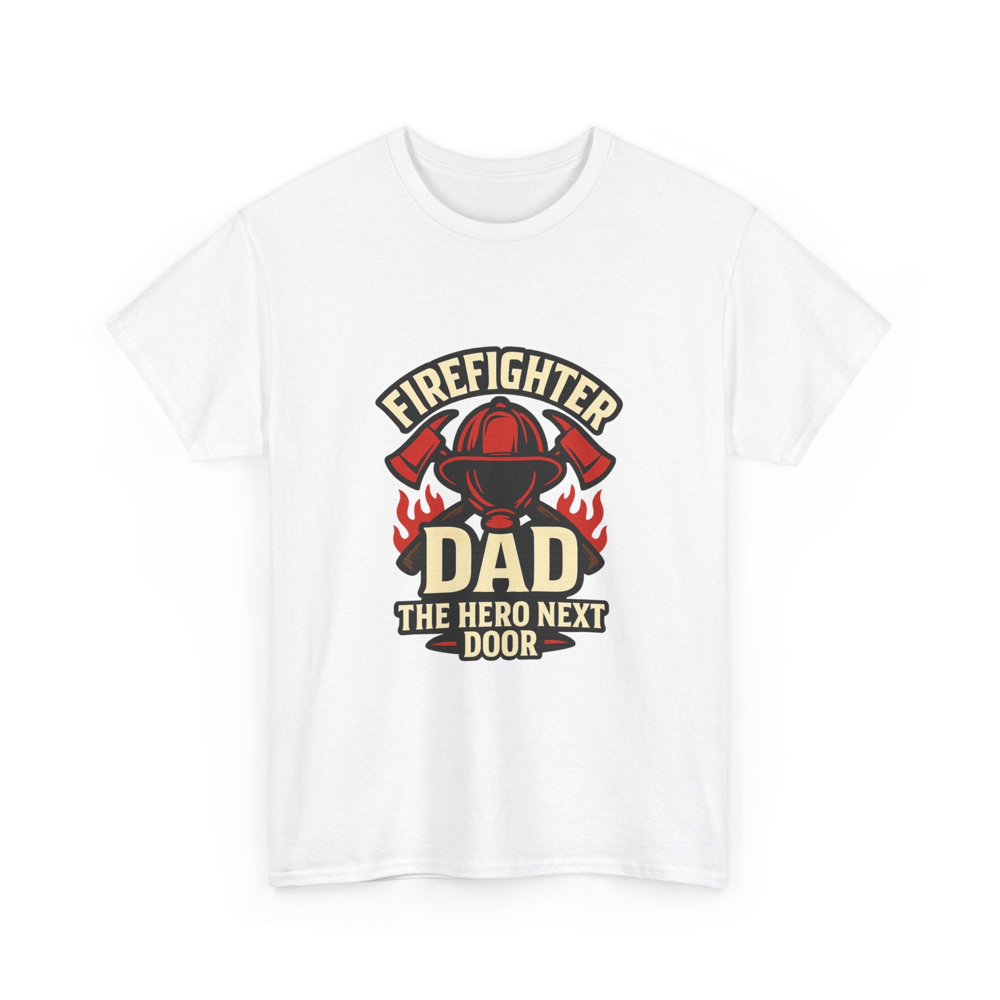 Firefighter Dad The Hero Next Door T-Shirt | Gift for Dad | Graphic Tee