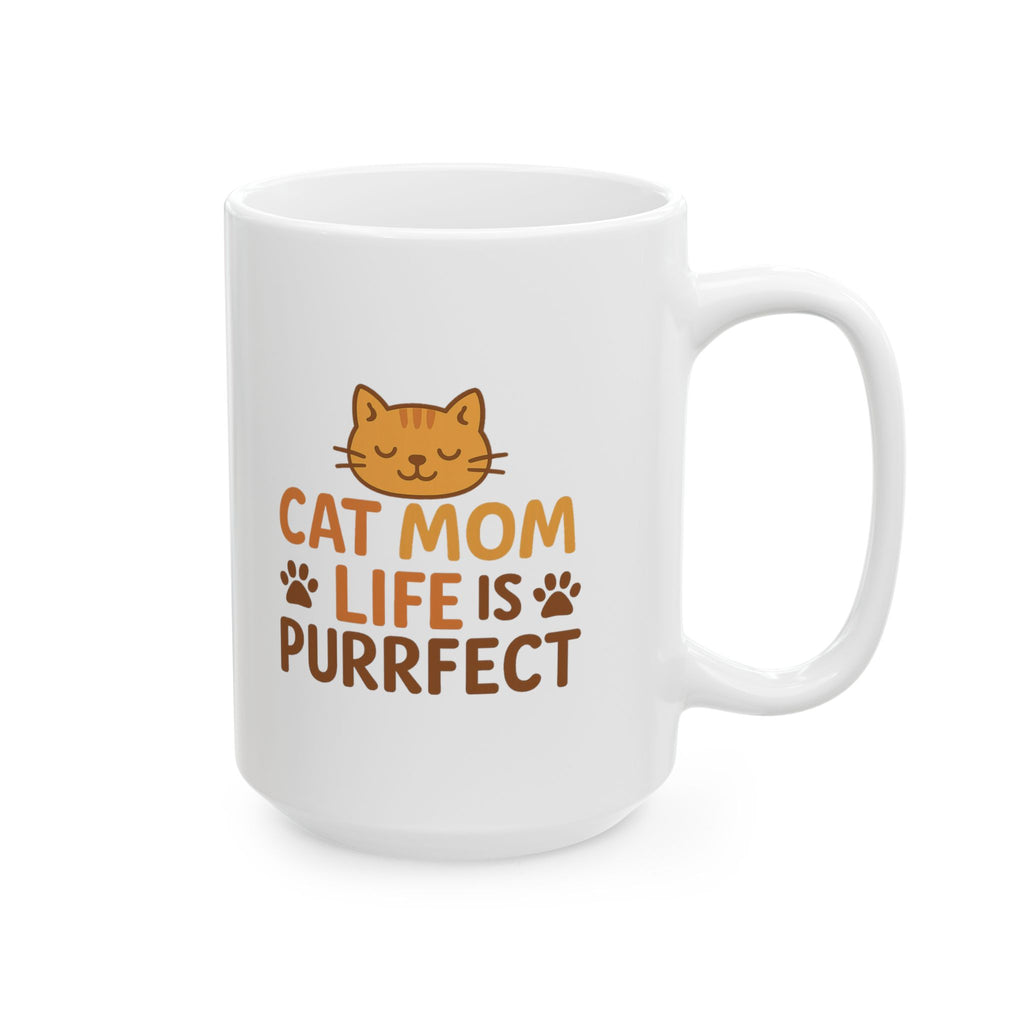 Cat Mom Life Is Purrfect Coffee Mug | Cat Lover Gift | Ceramic Mug