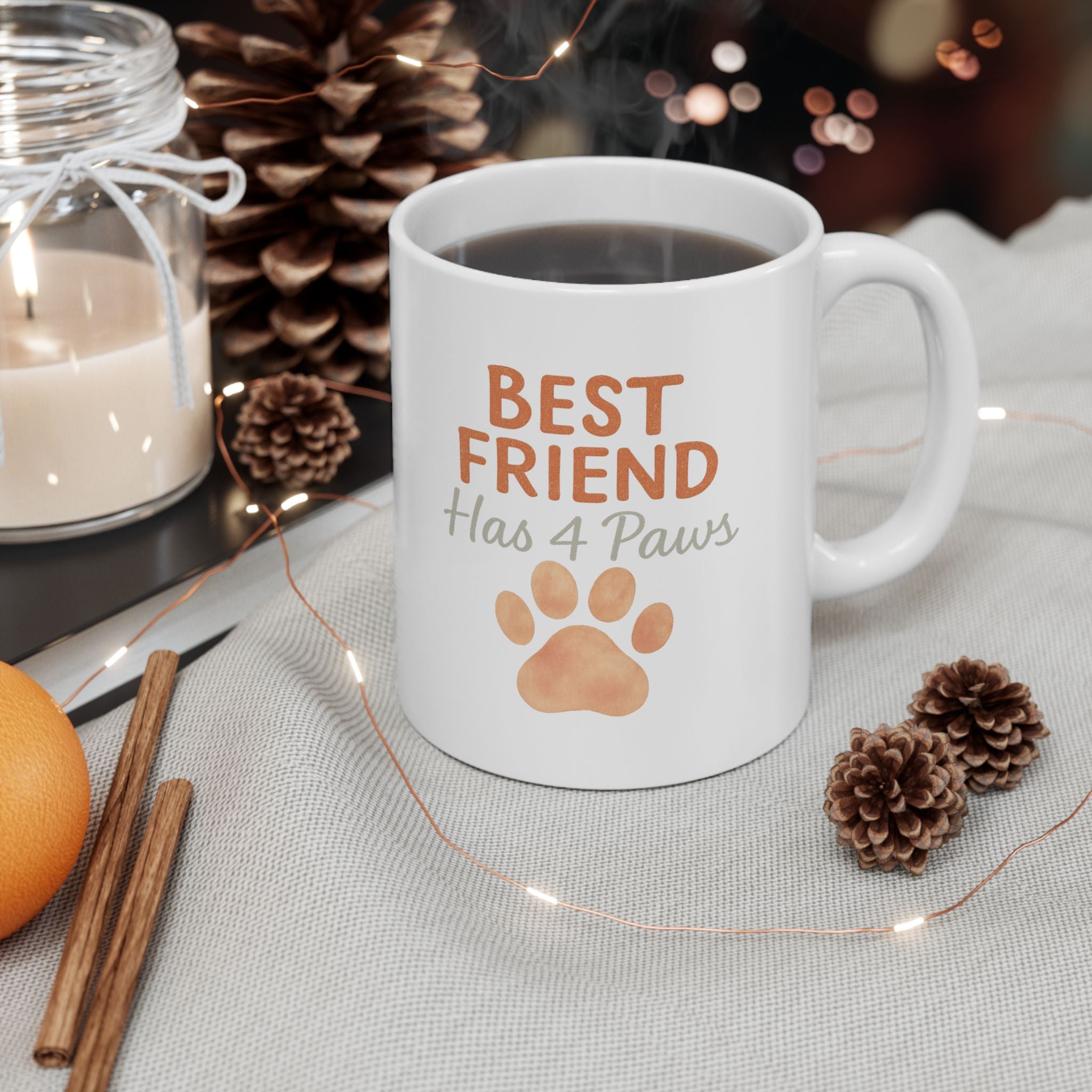 Best Friend Has Four Paws Coffee Mug | Dog BFF Gift | Ceramic Mug