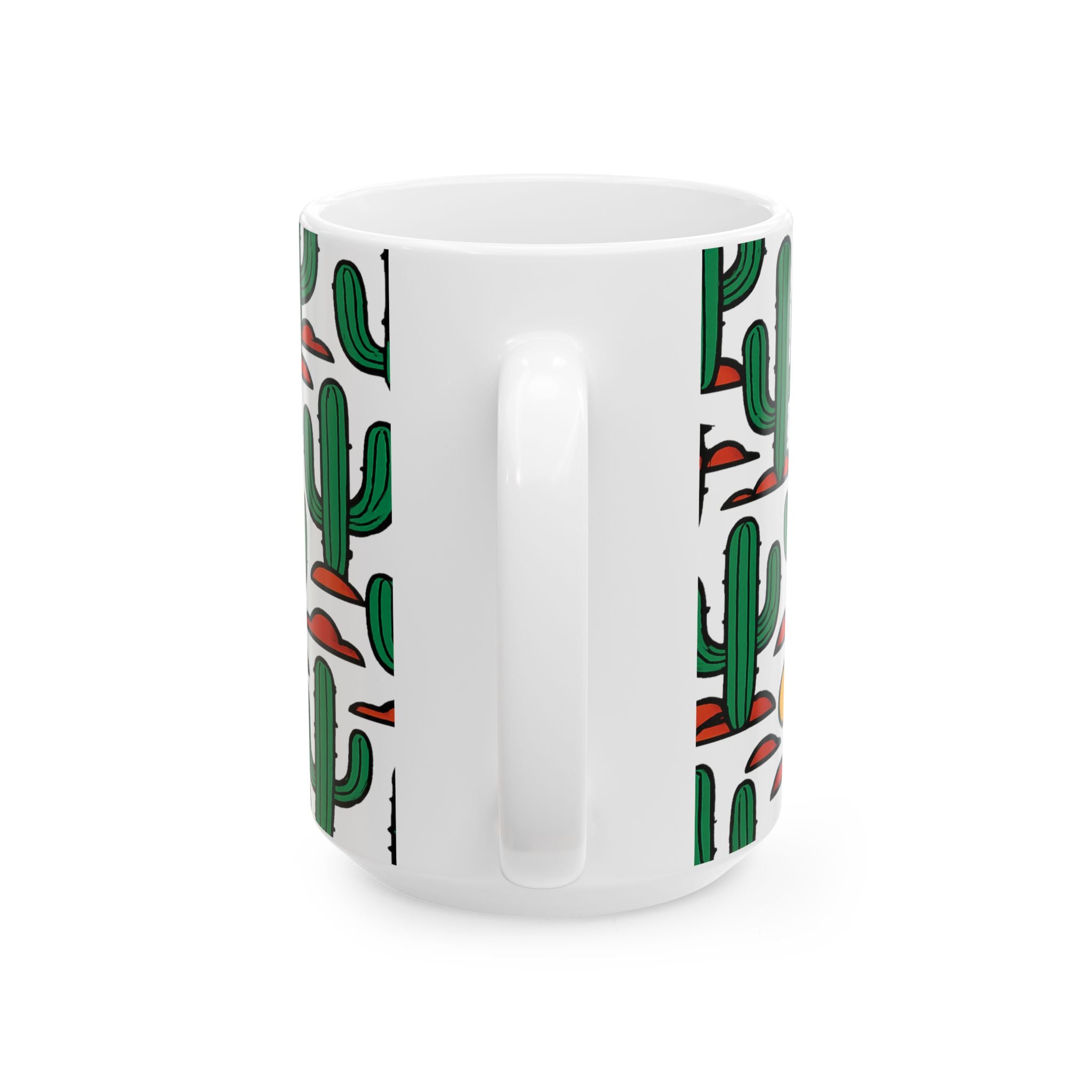 Bold Saguaro Cactus Desert Pattern Coffee Mug | Cactus Lover Gift | Ceramic Mug