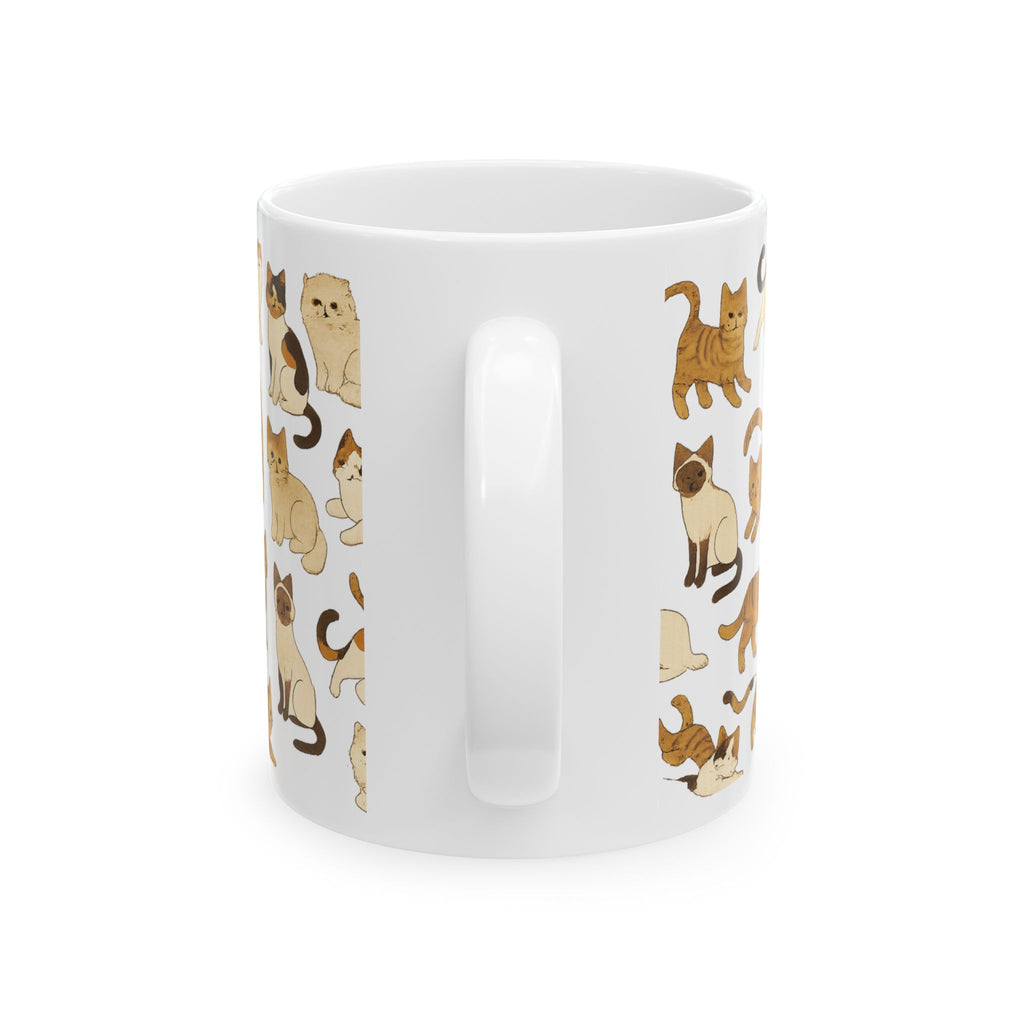 Cat Breeds Collection Pattern Coffee Mug | Cat Lover Gift | Ceramic Mug