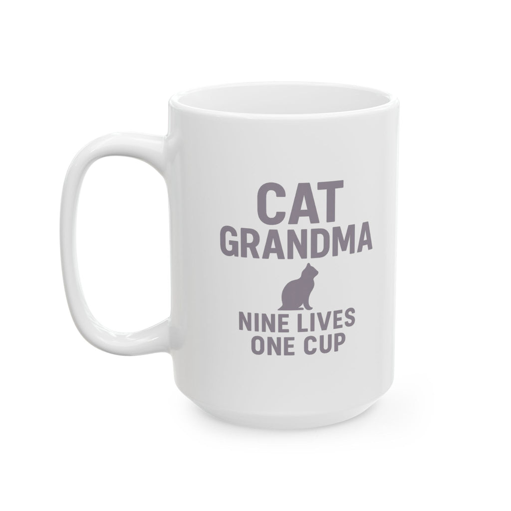 Cat Grandma Nine Lives One Cup Coffee Mug | Cat Lover Gift | Ceramic Mug
