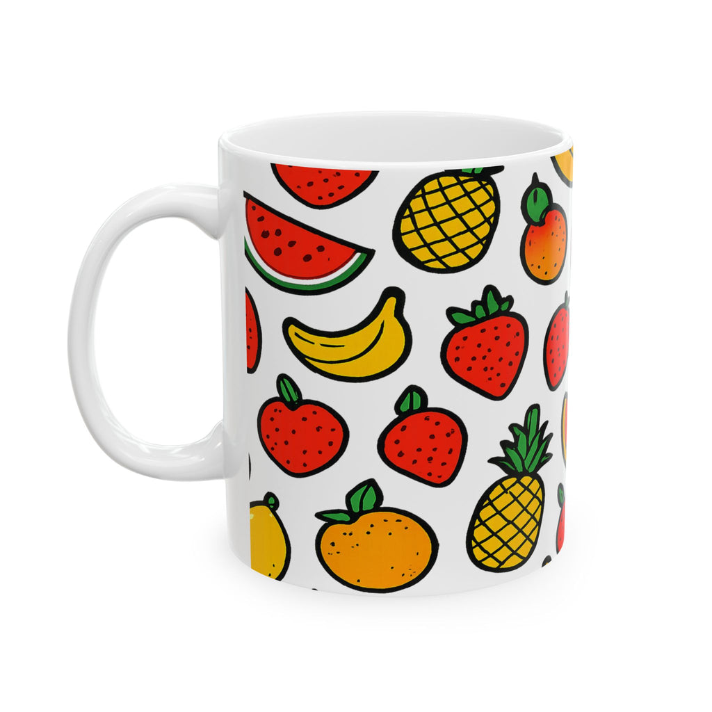 Bold Mixed Fruit Full Wrap Coffee Mug | Fruit Gift | Ceramic Mug