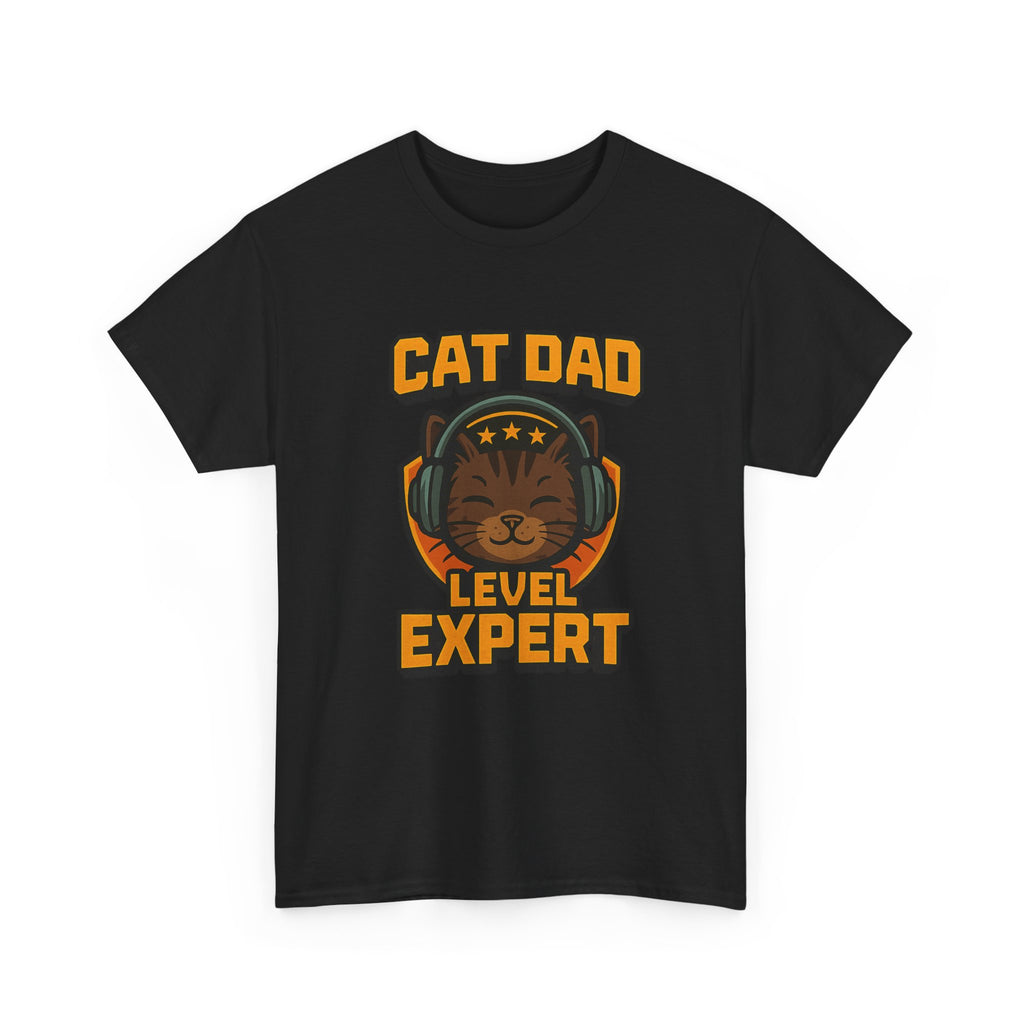 Cat Dad Level Expert Feline T-Shirt | Cat Lover Gift | Graphic Tee