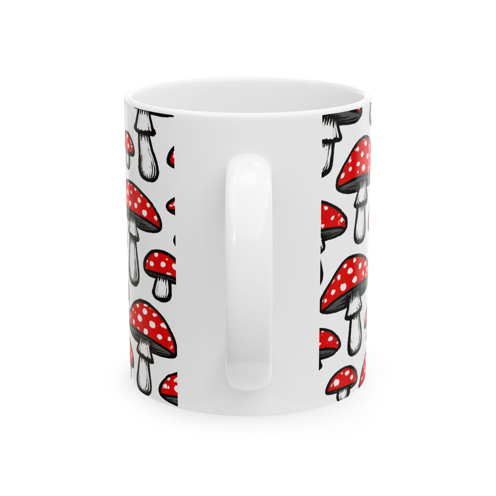 Bold Fly Agaric Mushrooms Full Wrap Coffee Mug | Mushrooms Gift | Ceramic Mug
