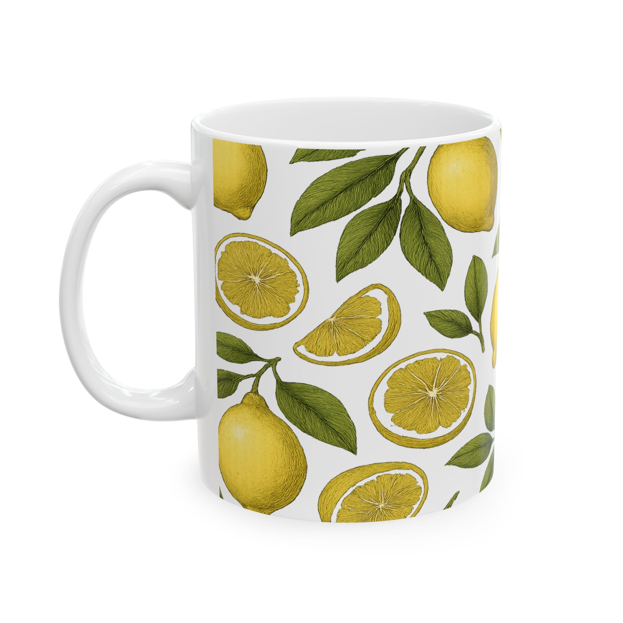 Botanical Lemons Full Wrap Coffee Mug | Fruit Gift | Ceramic Mug