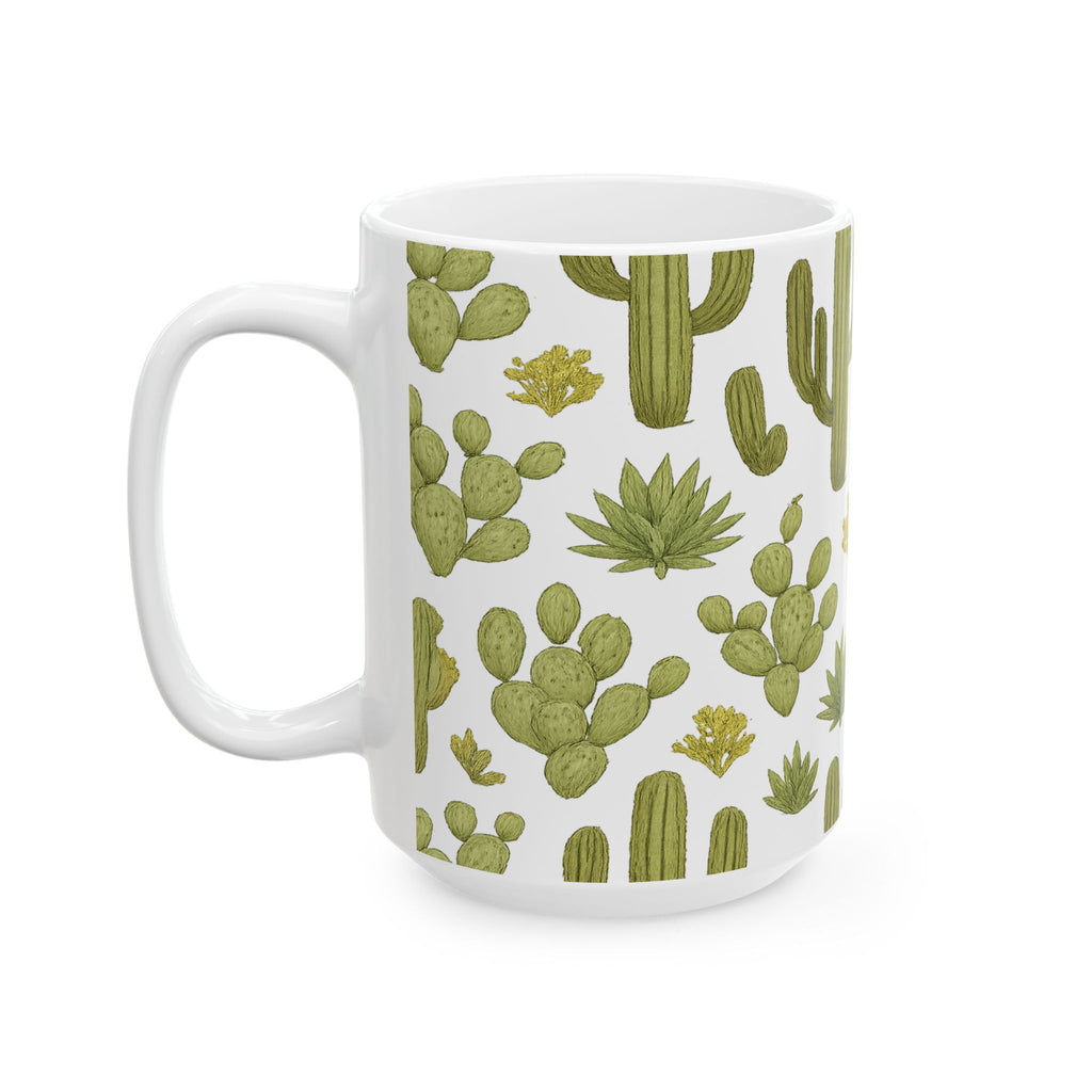 Botanical Saguaro Cactus Desert Full Wrap Coffee Mug | Cactus Gift | Ceramic Mug