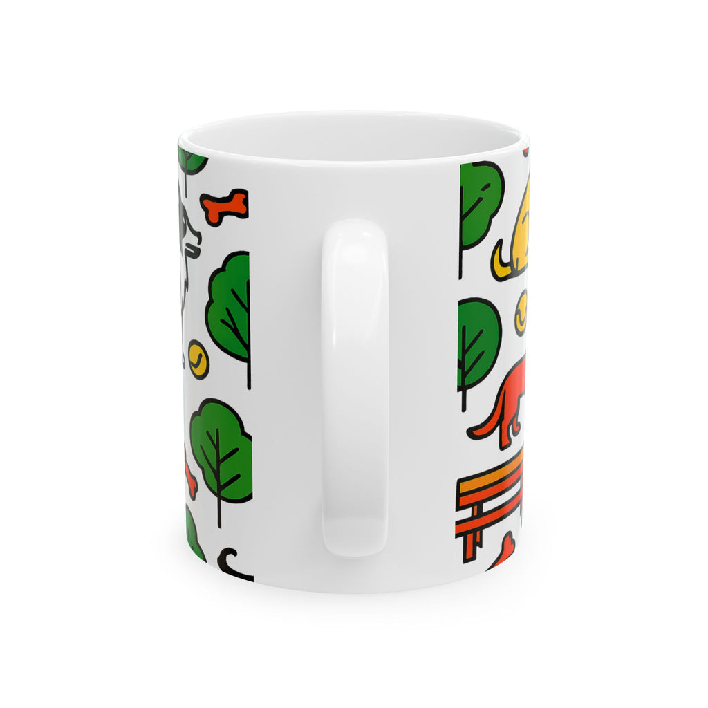 Bold Dogs At Park Full Wrap Coffee Mug | Dogs Gift | Ceramic Mug