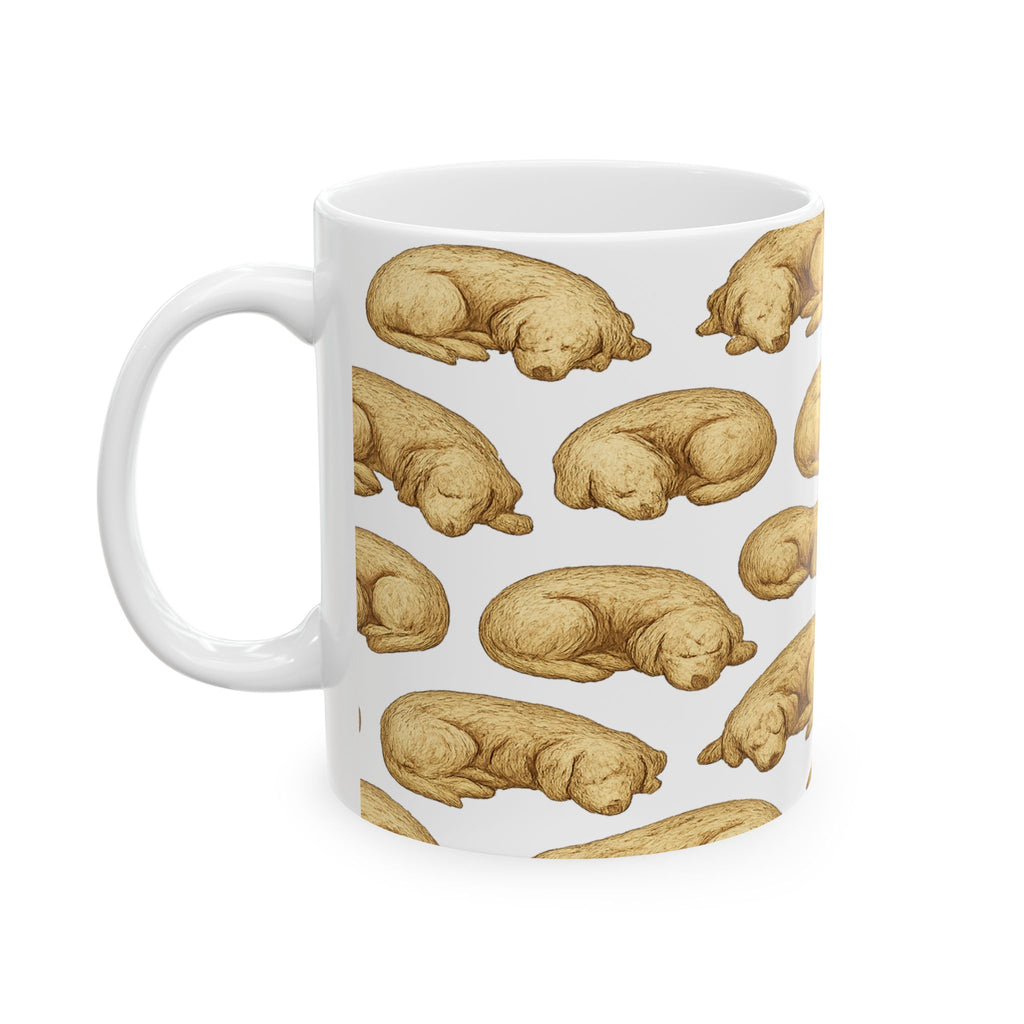 Vintage Sleeping Dogs Full Wrap Coffee Mug | Dogs Gift | Ceramic Mug