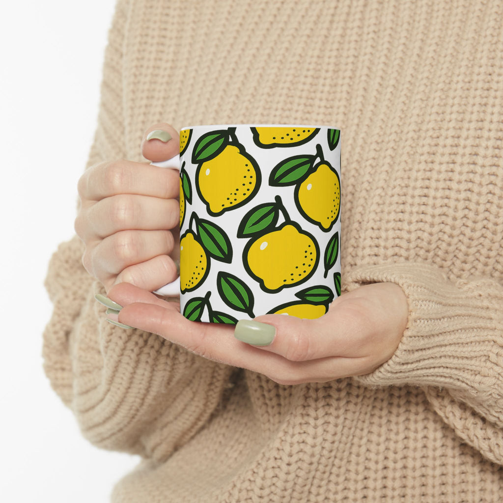 Bold Lemons Full Wrap Coffee Mug | Fruit Gift | Ceramic Mug