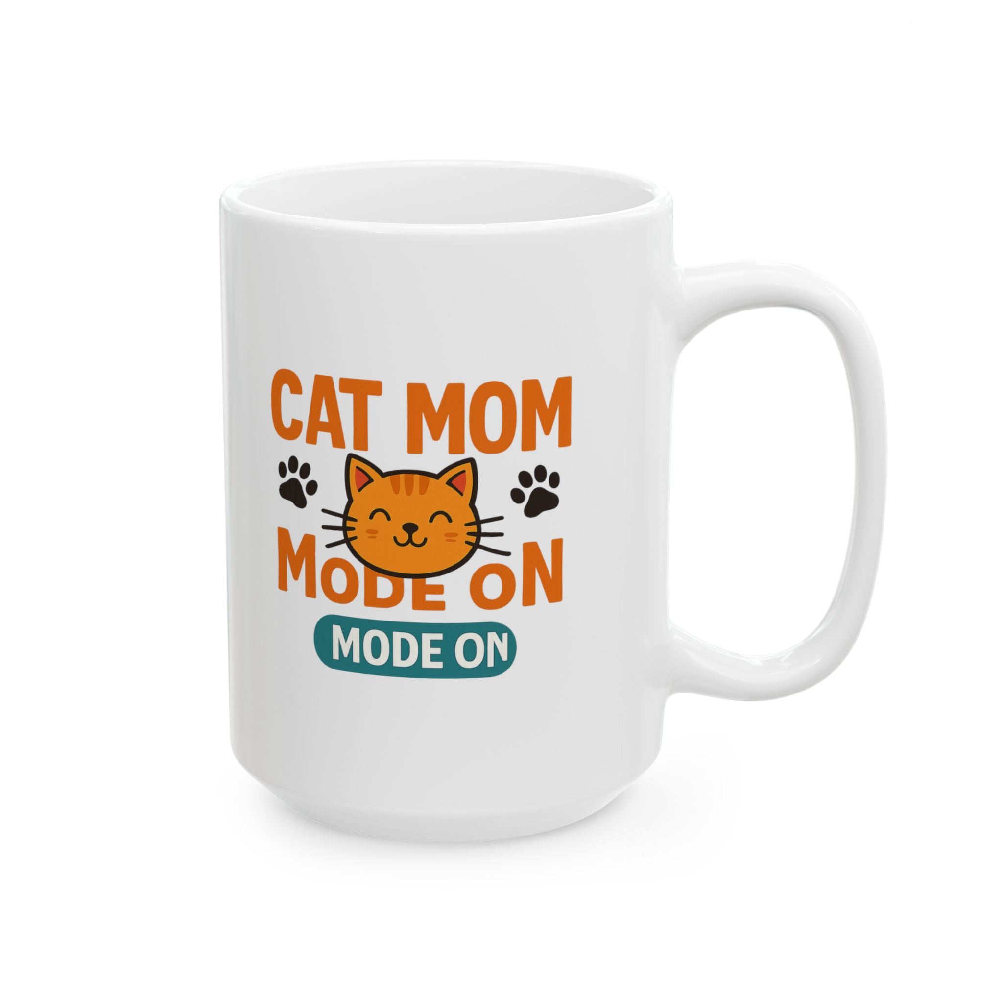 Fueled By Coffee And Cat Cuddles Coffee Mug | Cat Mom Gift | Ceramic Mug
