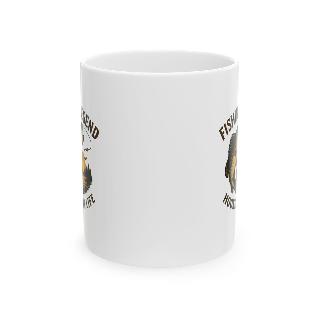 Fishing Legend Hooked For Life Coffee Mug | Fishing Lover Gift | Ceramic Mug