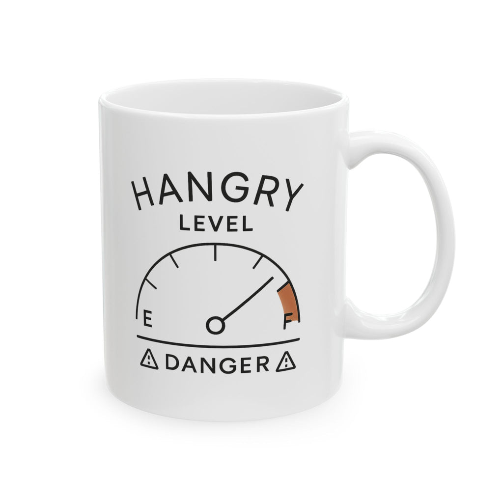 Hangry Threat Level Elevated Coffee Mug | Funny Hangry Gift | Ceramic Mug