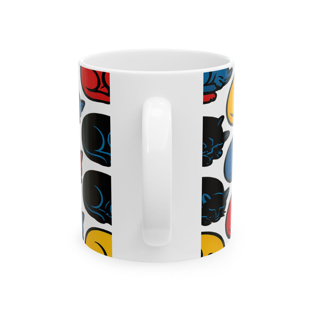 Bold Sleeping Cats Full Wrap Coffee Mug | Cats Gift | Ceramic Mug