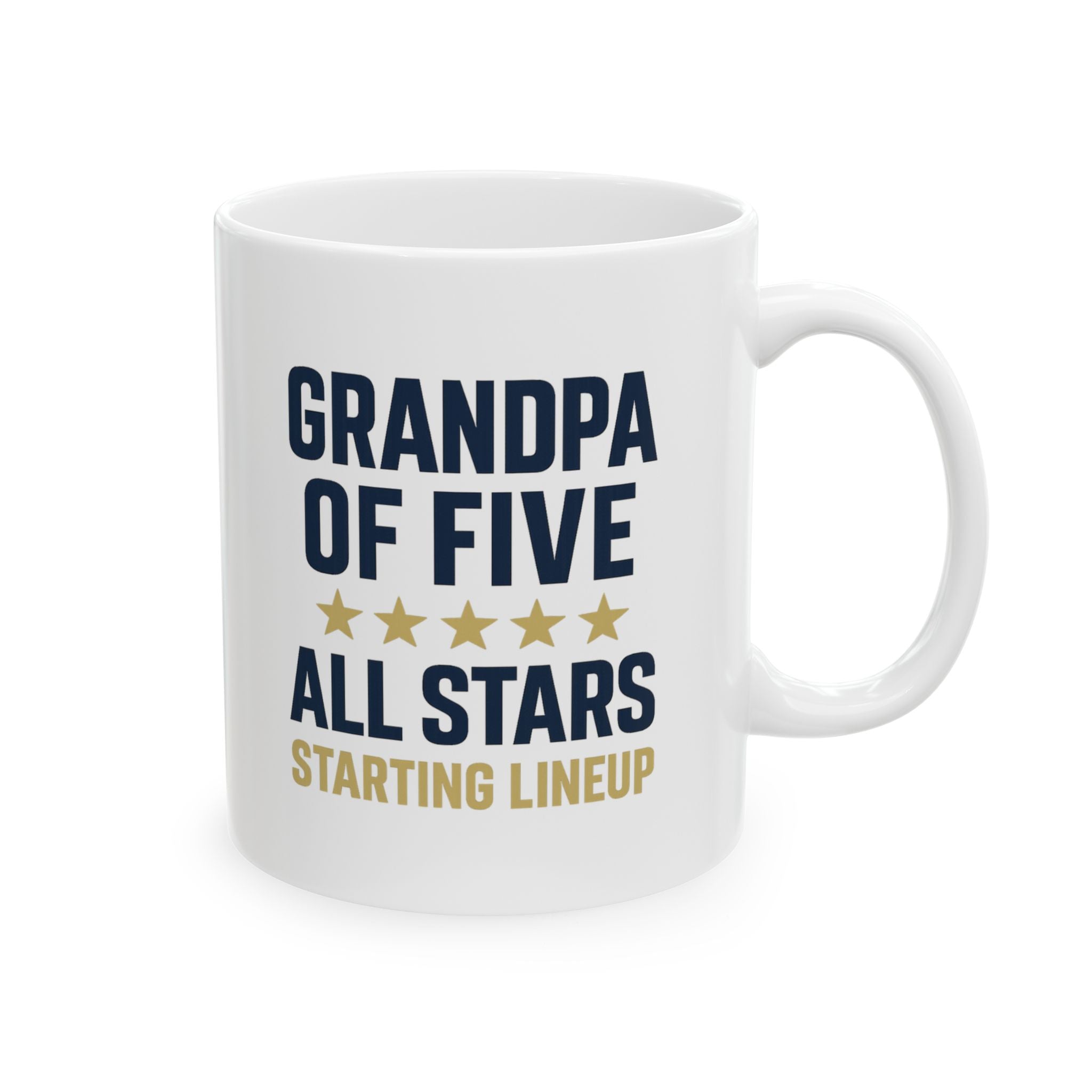 Grandpa Of Five All Stars Starting Lineup Coffee Mug | Gift for Grandpa | Ceramic Mug