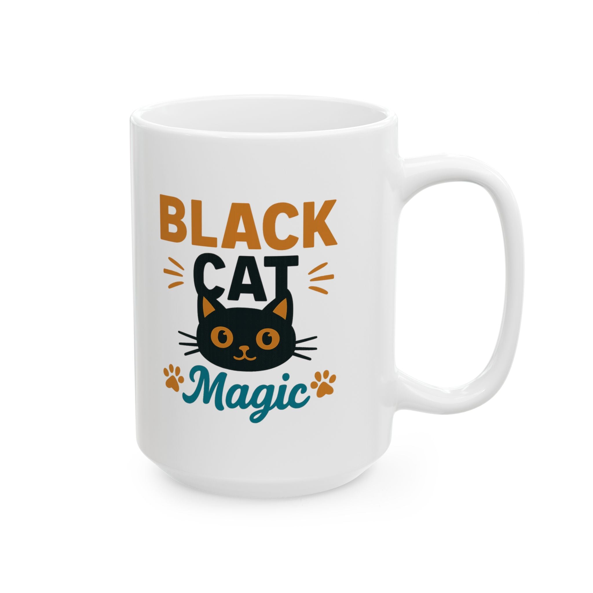 Black Cat Familiar Vibes Coffee Mug | Cat Witch Humor Gift | Ceramic Mug