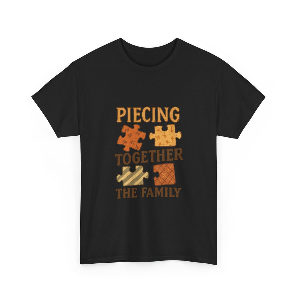 Quilting Grandma Piecing Together The Family T-Shirt | Gift for Grandma | Graphic Tee