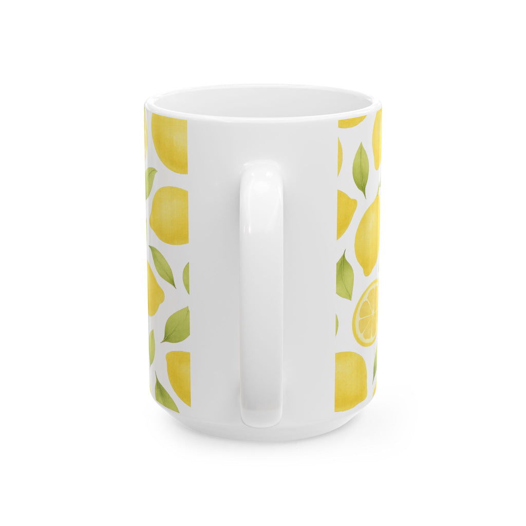 Watercolor Lemons Pattern Coffee Mug | Fruit Lover Gift | Ceramic Mug