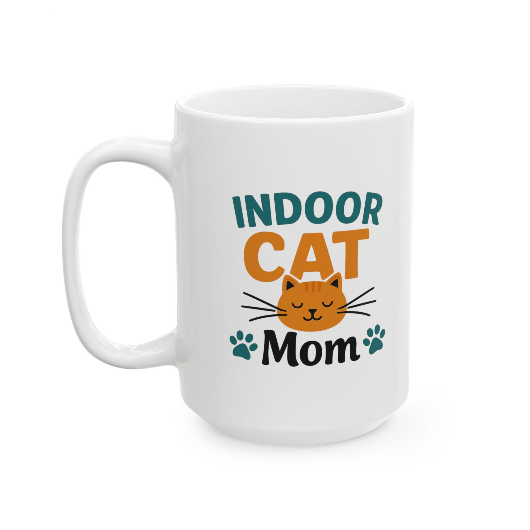 Indoor Cat Mom Keeping Them Safe Coffee Mug | Cat Parent Gift | Ceramic Mug