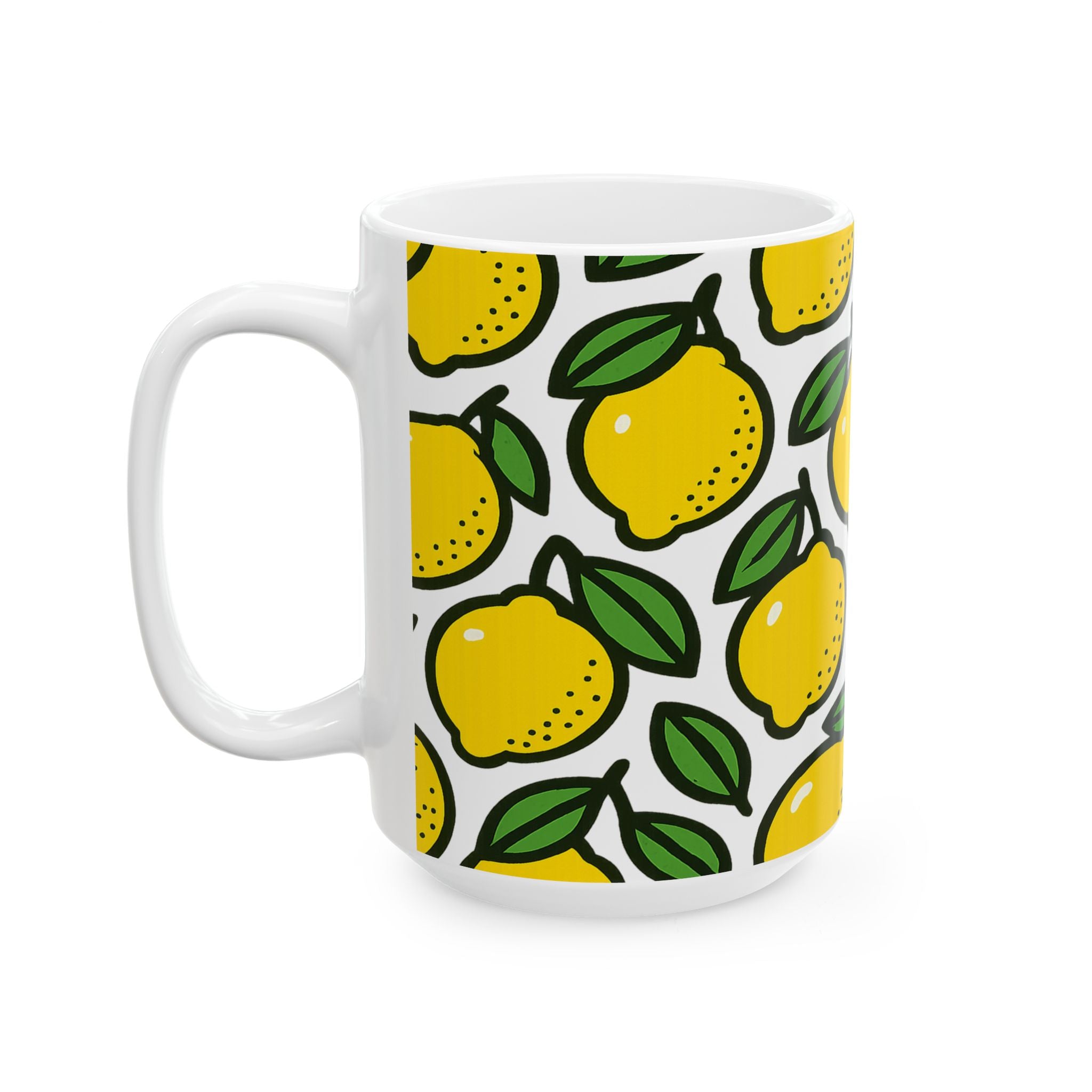 Bold Lemons Full Wrap Coffee Mug | Fruit Gift | Ceramic Mug