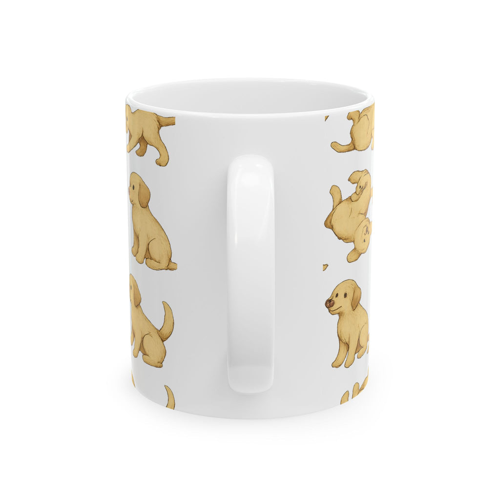 Botanical Playful Puppies Full Wrap Coffee Mug | Dogs Gift | Ceramic Mug