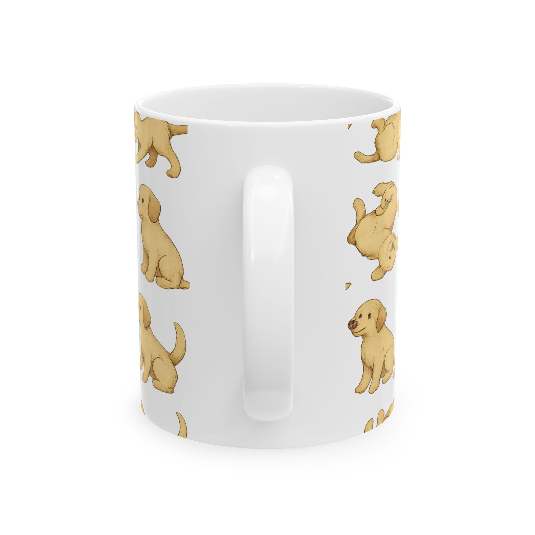 Botanical Playful Puppies Full Wrap Coffee Mug | Dogs Gift | Ceramic Mug