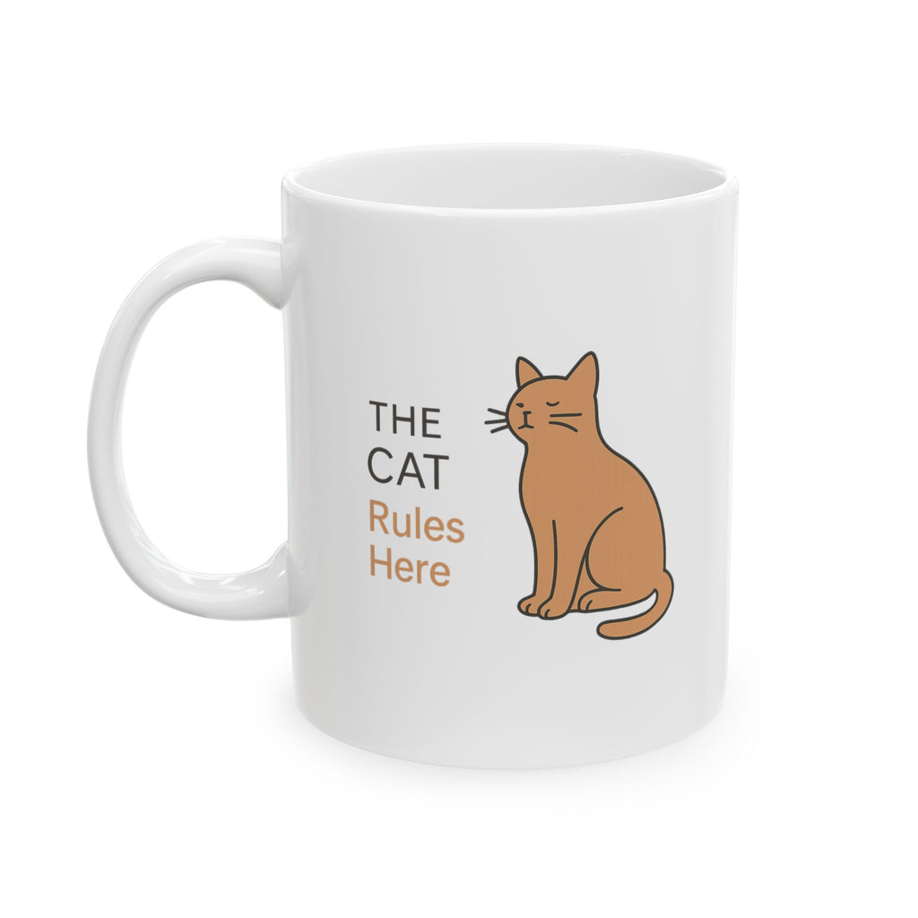 House Rules Set By The Cat Coffee Mug | Funny Cat Humor | Ceramic Mug