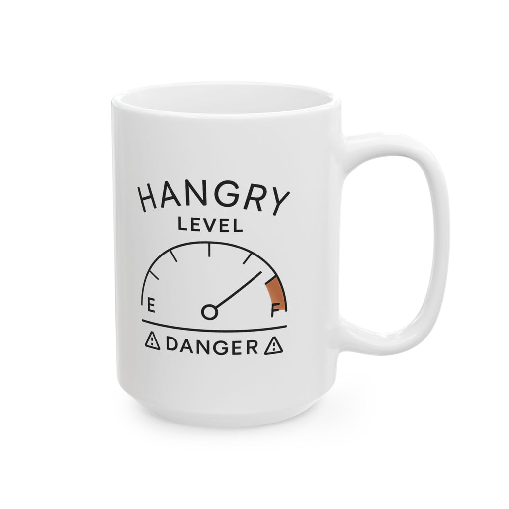 Hangry Threat Level Elevated Coffee Mug | Funny Hangry Gift | Ceramic Mug