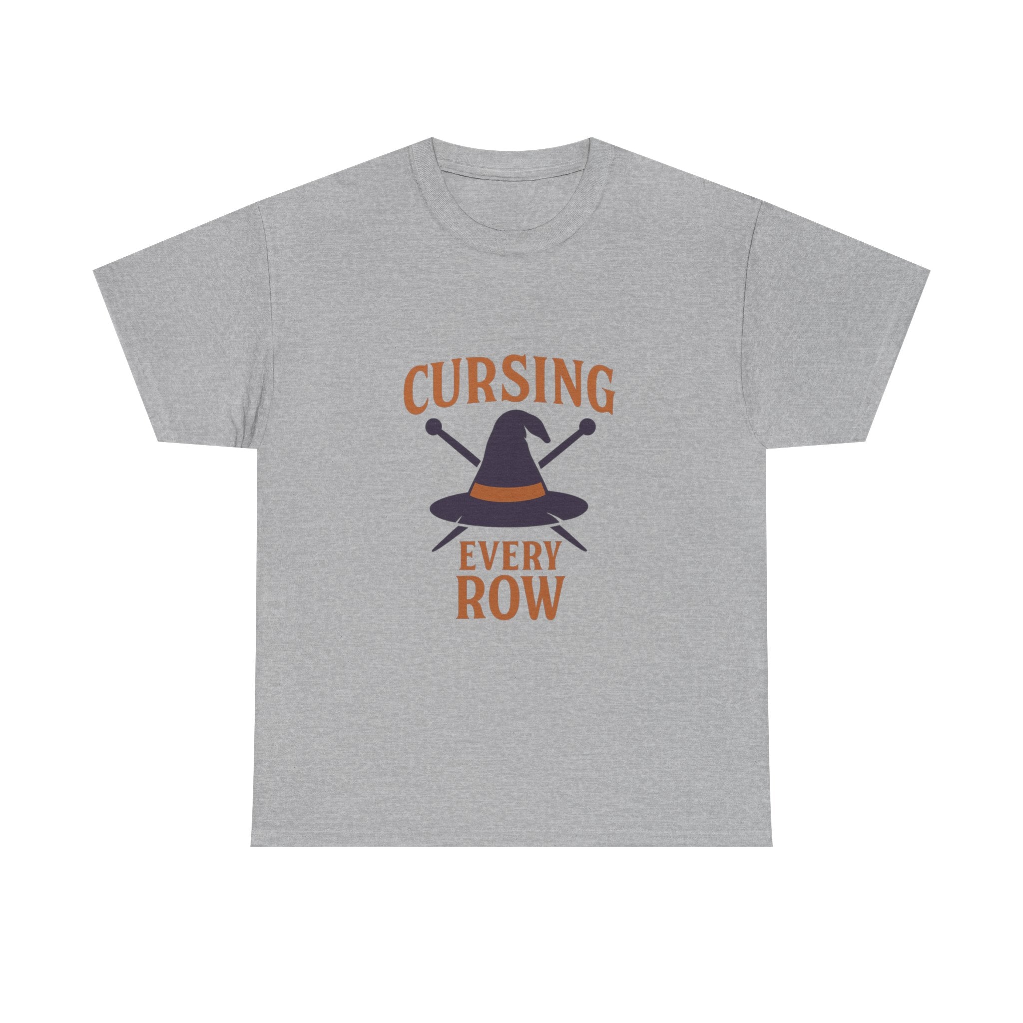 Knitting Witch Cursing Every Row T-Shirt | Unique Gift | Graphic Tee